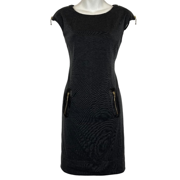 Jessica Howard Dresses & Skirts - JESSICA HOWARD PETITE Charcoal Gray Cap Sleeve Stretch Ponte Knit Dress sz 10 P
